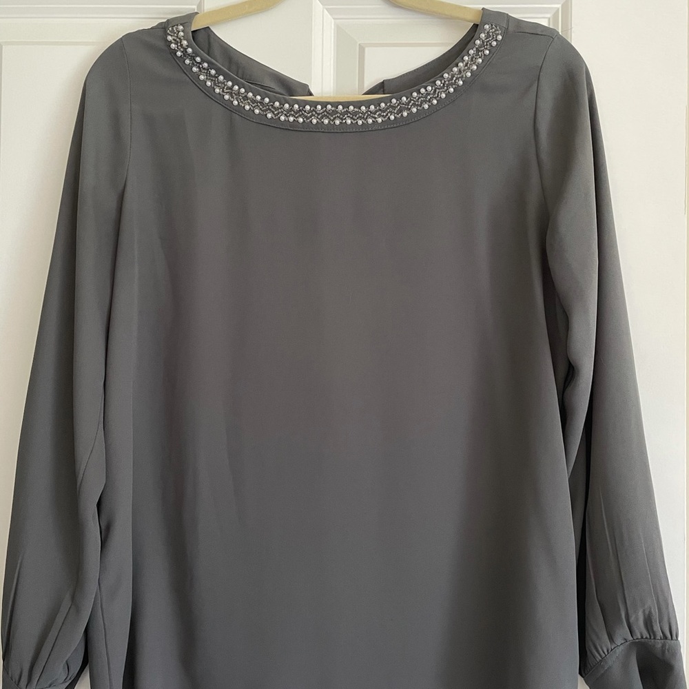 LOFT outlet Grey Blouse